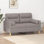 vidaXL Tweezitsbank met sierkussens 120 cm stof taupe, Huis en Inrichting, Verzenden, Minder dan 150 cm, Stof, Nieuw