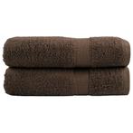 vidaXL Badhanddoeken SOLUND 2 st 600 g/m² 100x150 cm bruin, Verzenden, Nieuw, Bruin