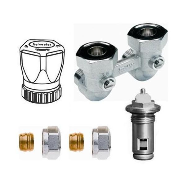 Set haaks 15mm knel - handwiel - insert - Softline 6, Doe-het-zelf en Verbouw, Verwarming en Radiatoren, Verzenden