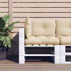 vidaXL Palletkussens 3 st stof beige, Huis en Inrichting, Woonaccessoires | Kussens, Verzenden, Nieuw, Beige