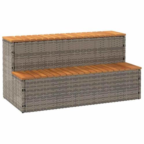 vidaXL Hottub-opstap 100x50x50,5 cm poly rattan&massief, Tuin en Terras, Zwembad-toebehoren, Nieuw, Verzenden