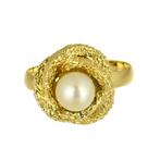 Ring - 18 karaat Geel goud Parel, Sieraden, Tassen en Uiterlijk, Ringen, Nieuw