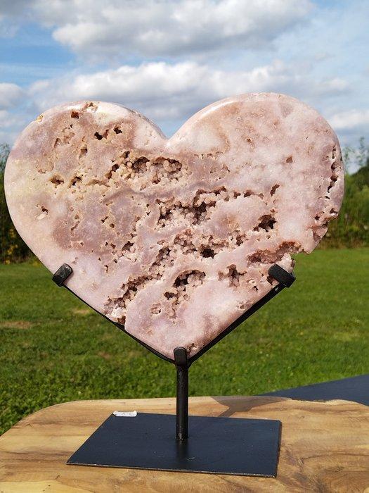 Uitstekende roze en rode amethist met zeldzame suiker druzy, Verzamelen, Mineralen en Fossielen