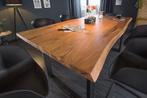 Massief houten eettafel MAMMUT 180 cm wilde acaciaboom rand, Ophalen of Verzenden, Nieuw