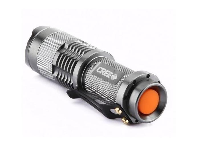 Torch LED 300 Lumens zaklamp mini silver 9,3 CM, Caravans en Kamperen, Kampeeraccessoires, Nieuw, Ophalen of Verzenden