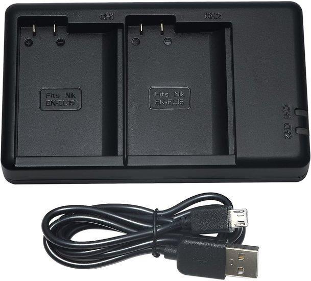 EN-EL15C USB Duolader (Nikon), Audio, Tv en Foto, Fotografie | Accu's en Batterijen, Nieuw, Ophalen of Verzenden