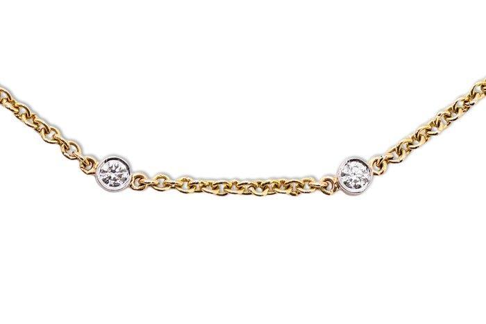 Schakelarmband - 18 karaat Geel goud, Gepolijst rhodium -, Sieraden, Tassen en Uiterlijk, Antieke sieraden