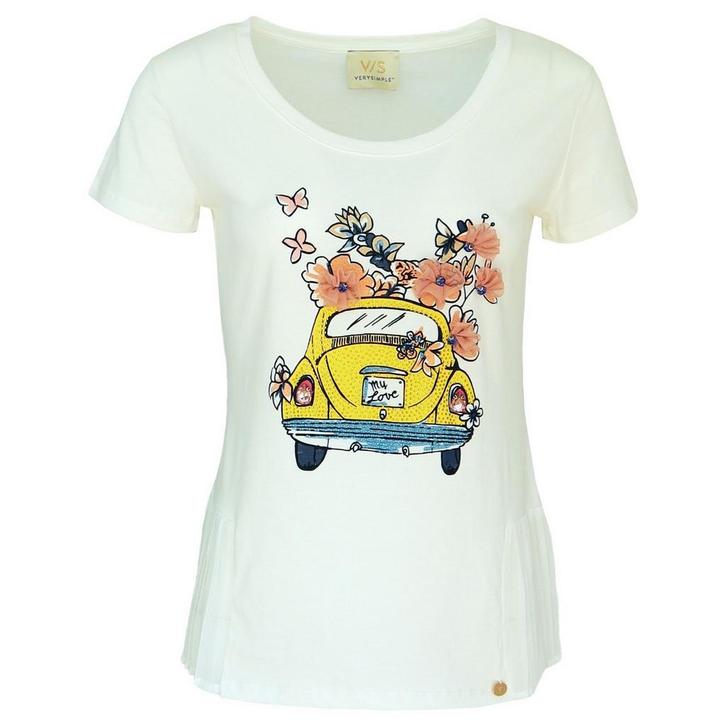 Verysimple • off-white t-shirt met kever • 34 (IT40), Kleding | Dames, Tops, Wit, Nieuw, Maat 34 (XS) of kleiner, Verzenden