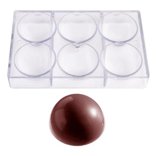 Chocolade Holvorm Chocolate World Halve Bol (6x) Ø80mm, Hobby en Vrije tijd, Taarten en Cupcakes maken, Nieuw, Verzenden
