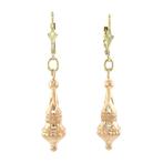 Bicolour gouden vintage oorhangers 14 kt, Ophalen of Verzenden, Nieuw