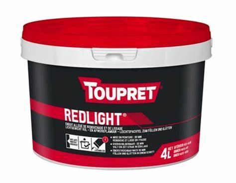 Toupret Redlight Lichtgewicht Vulmiddel - 4 ltr, Doe-het-zelf en Verbouw, Schildersmaterialen, Nieuw, Verzenden