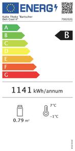 Bartscher Koelvitrine | 120L | Zwart/RVS | +2°C tot +12°C |, Witgoed en Apparatuur, Ophalen of Verzenden, Nieuw