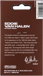 Jim Dunlop Eddie Van Halen Shark Max Grip - plectrum 6-pack, Ophalen of Verzenden, Nieuw, Elektrische gitaar