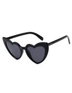 Zonnebril Hartjes Cat Eye Zwart Montuur Zwarte Glazen Vintag, Ophalen of Verzenden, Nieuw, Zwart
