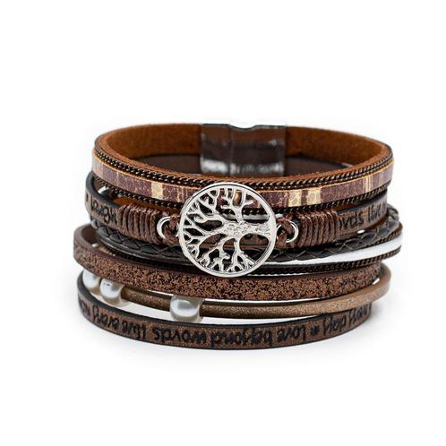 Bohemian Armband 6-laags met Levensboom Bedel, Sieraden, Tassen en Uiterlijk, Armbanden, Nieuw, Verzenden