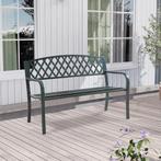 Tuinbank Opsasar 127x54x88 cm donkergrijs met groene patina, Verzenden, Nieuw