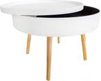 Compacte witte salontafel met opbergruimte - perfect voor..., Huis en Inrichting, Tafels | Salontafels, 50 tot 100 cm, Rond, Nieuw
