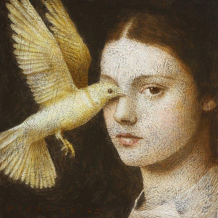 Michal Lukasiewicz - Yellow bird, Antiek en Kunst, Kunst | Schilderijen | Modern