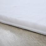 Rond Hoogpolig Vloerkleed | Pouffy | Wit | 120x120 cm, Huis en Inrichting, Stoffering | Tapijten en Kleden, Verzenden, Nieuw