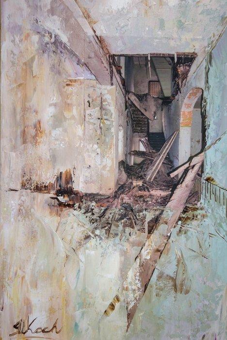 Isak W. Koch - Stairway to Nowhere, Antiek en Kunst, Kunst | Schilderijen | Modern