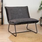 40% Korting: Velvet fauteuil Paris antraciet, Huis en Inrichting, Fauteuils, Ophalen, Zo goed als nieuw, Stof, Velvet chique, Modern