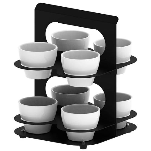 Serveerdisplay | Zwart | 2 Niveaus | Incl. 8 Schaaltjes, Zakelijke goederen, Horeca | Keukenapparatuur, Nieuw in verpakking, Verzenden