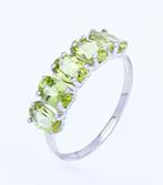 Zonder minimumprijs - Ring - 14 karaat Witgoud Olivijn -, Sieraden, Tassen en Uiterlijk, Ringen, Nieuw