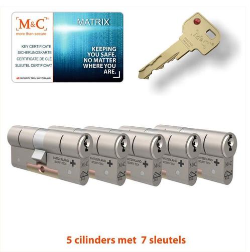 M&C 5 x Matrix Cilinder SKG*** met CERTIFICAAT, Doe-het-zelf en Verbouw, Alarmsystemen, Verzenden