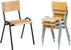 Vintage Schoolstoel Hout Schoolstoeltje Stapelbaar, Huis en Inrichting, Stoelen, Nieuw, Kunststof, Eén, Verzenden