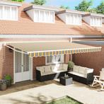 vidaXL Luifel handmatige inklapbaar 500x300 cm groen en geel, Verzenden, Nieuw