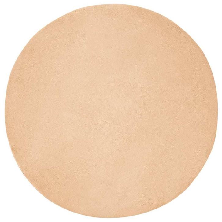 vidaXL Nep Konijnenbont Tapijt Taupe Ø 160 cm Polyester, Huis en Inrichting, Stoffering | Tapijten en Kleden, Nieuw, Verzenden