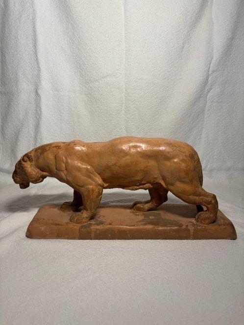 Richard FATH - sculptuur, Félin marchant - 25 cm -, Antiek en Kunst, Antiek | Glas en Kristal
