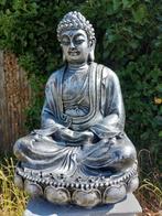 Beeld, 60 cm high silver-colored bronze Buddha statue - 60