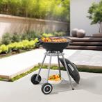 Houtskool BBQ Apricena rond met deksel 80x49x47 cm zwart cas, Tuin en Terras, Houtskoolbarbecues, Verzenden, Nieuw