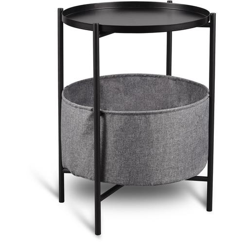 Bijzettafel - Trion Eus - Rond - 45cm - Zwart - Metaal, Huis en Inrichting, Tafels | Eettafels, Nieuw, Metaal, Ophalen of Verzenden