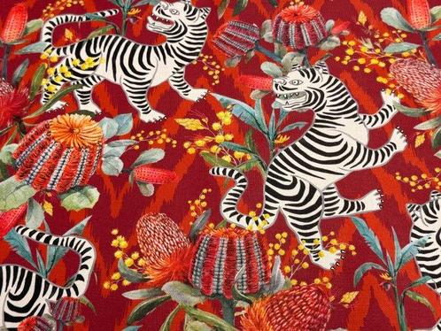 De betoverde Tijger tussen exotische bloemen - Luxe, Antiek en Kunst, Antiek | Kleden en Textiel