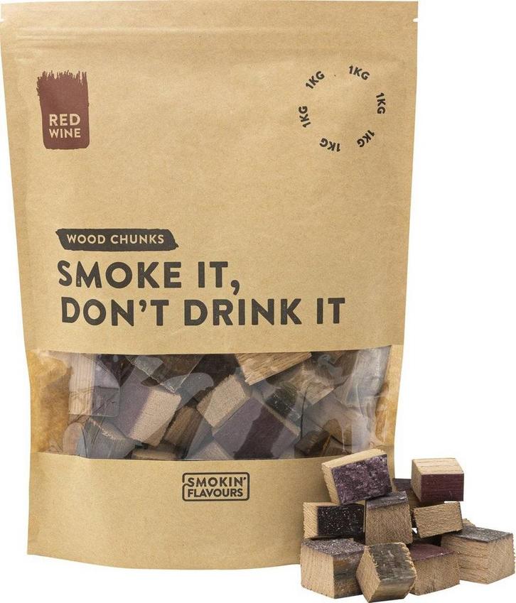 Smokin’ Flavours rookchunks rode wijnvaten 1kg, Tuin en Terras, Houtskoolbarbecues, Verzenden