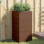 vidaXL Plantenbak 40x40x80 cm poly rattan bruin, Verzenden, Nieuw, Kunststof