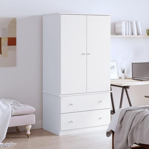vidaXL Kledingkast ALTA 90x55x170 cm massief grenenhout wit, Huis en Inrichting, Kasten | Kledingkasten, Nieuw, Verzenden