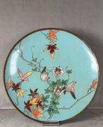 Bord - Brons - Geëmailleerde bronzen plaat, Antiek en Kunst