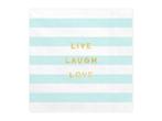 Lichtblauwe Servetten Live Laugh Love 33cm 20st, Verzenden, Nieuw