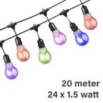 Prikkabel 20 meter met 24 gekleurde lampjes | Lichtsnoer