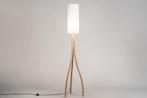 Rietveld Vloerlampen - Wit, Hout - Stof, Hout, Verzenden, Nieuw