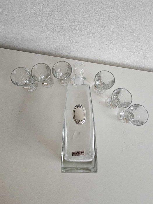 Fles - .925 zilver - Decanter - zilverkleurig, Antiek en Kunst, Antiek | Goud en Zilver