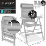 2x tuinstoel - 7-voudig verstelbare rugleuning - aluminium, Tuin en Terras, Tuinsets en Loungesets, Verzenden, Nieuw