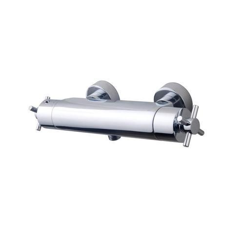 Douchethermostaat Wiesbaden Cool Touch Cross Chroom 15cm HOH, Doe-het-zelf en Verbouw, Sanitair, Kraan, Nieuw, Chroom, Ophalen of Verzenden