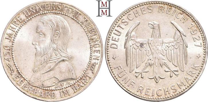 5 Reichsmark 1927 F Weimarer Republik, Postzegels en Munten, Munten | Europa | Niet-Euromunten, Verzenden