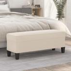 vidaXL Bankje 100x35x41 cm microvezelstof crèmekleurig, Huis en Inrichting, Verzenden, Nieuw, Stof, Minder dan 150 cm