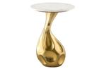 Side table TEAR 60cm goud wit marble - 44834, Huis en Inrichting, Tafels | Sidetables, Ophalen of Verzenden, Nieuw