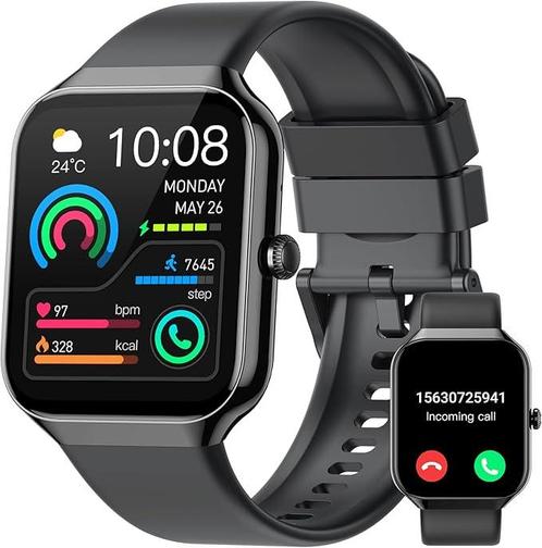 Smartwatch -HD Display - Bellen, Gezondheidsmonitor & 113, Sieraden, Tassen en Uiterlijk, Smartwatches, Zwart, Nieuw, Verzenden